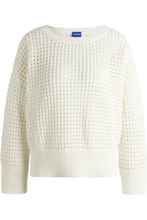 HUGO BOSS Maglione in cotone lavorato a rete
