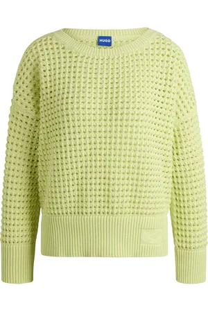 HUGO BOSS Maglione in cotone lavorato a rete