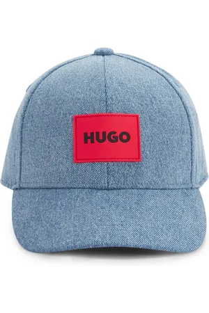 HUGO BOSS Cappellino per bambini in denim con targhetta con logo in gomma