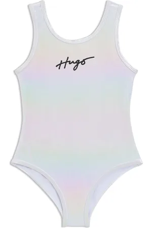 HUGO BOSS Costume da bagno iridescente per bambini con logo stampato