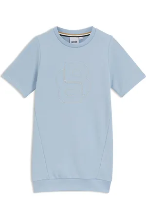HUGO BOSS Vestito stile maglione da bambina con monogramma Double B ricamato