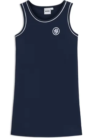 HUGO BOSS Vestito senza maniche da bambina con monogramma Double B