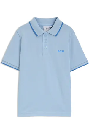 HUGO BOSS Polo per bambini in piqué di cotone con logo stampato