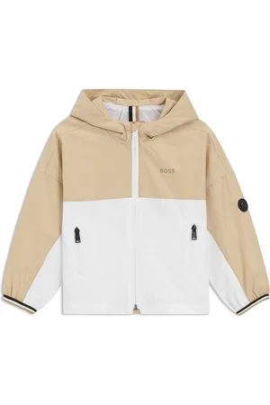 HUGO BOSS Giacca a vento per bambini a blocchi di colore con cappuccio e logo