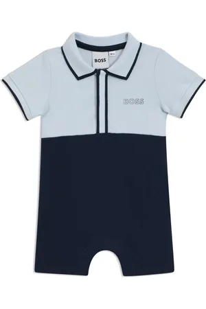 HUGO BOSS Playsuit per neonati in cotone elasticizzato con colletto polo