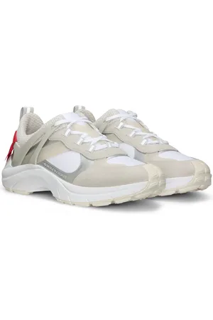 HUGO BOSS Sneakers stile runner in pelle scamosciata e mesh