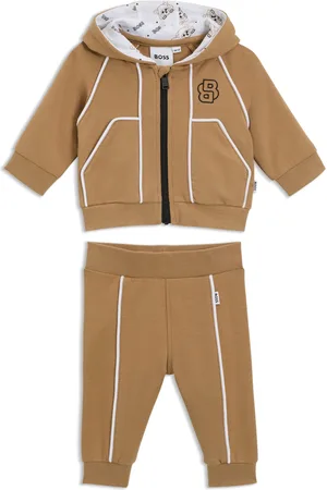 HUGO BOSS Tuta sportiva per neonati in cotone elasticizzato con monogramma
