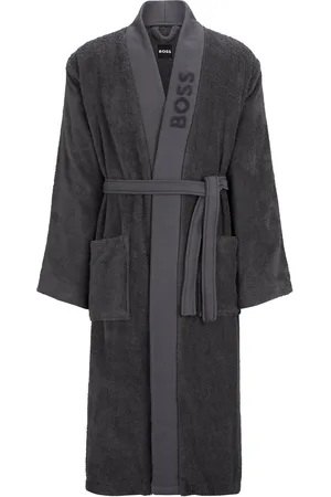 HUGO BOSS Vestaglia in cotone a fibra lunga con revers con logo
