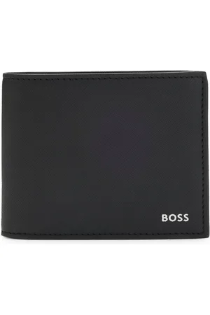 HUGO BOSS Portafoglio con logo stampato in lamina argento