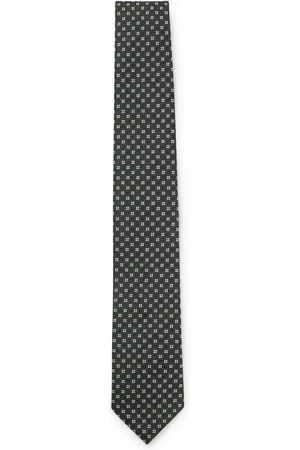 HUGO BOSS Cravatta in misto seta con motivo jacquard