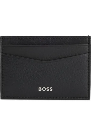 HUGO BOSS Fermasoldi in pelle martellata con scritta del logo