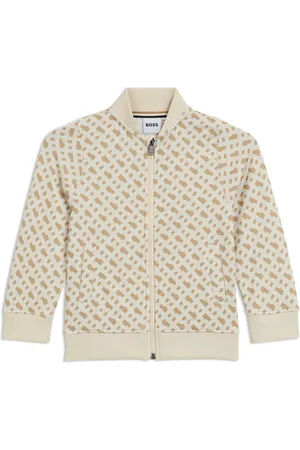 HUGO BOSS Giubbotto con zip per bambini con stampa del monogramma all-over