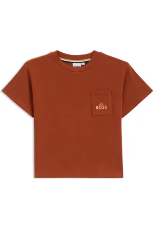 HUGO BOSS T-shirt per bambini dalla vestibilità comoda in cotone con grafica ricamata