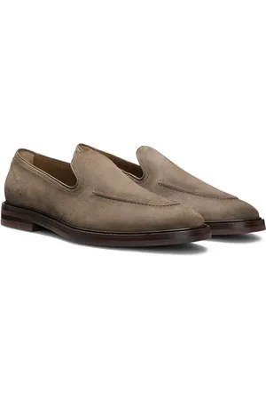 HUGO BOSS Mocassini penny in pelle scamosciata con bordi in pelle