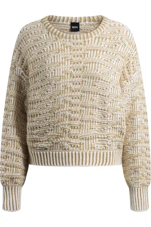 HUGO BOSS Maglione in misto cotone con lavorazione 3D