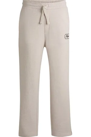 HUGO BOSS Pantaloni della tuta in terry di cotone con grafiche ricamate