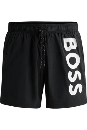 HUGO BOSS Boxer da mare in tessuto ad asciugatura rapida con logo a contrasto