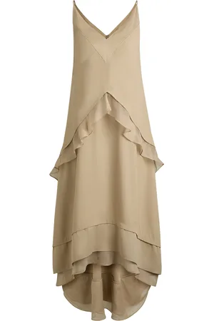 HUGO BOSS Vestito in satin a strati con inserti in seta