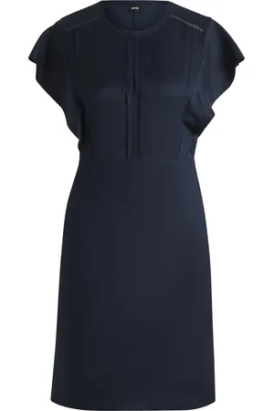 HUGO BOSS Vestito con scollo a goccia e maniche con ruches
