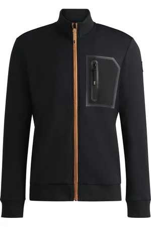 HUGO BOSS Cardigan da equitazione con tasca con zip sul petto