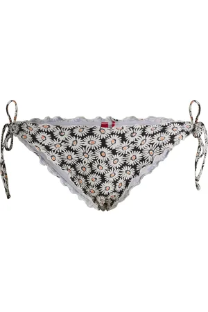 HUGO BOSS Slip per bikini con lacci laterali e bordi arricciati