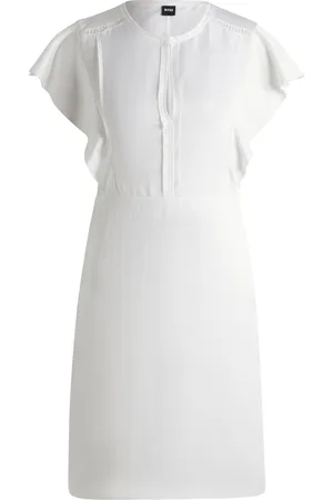 HUGO BOSS Vestito con scollo a goccia e maniche con ruches