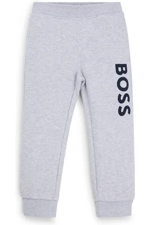 HUGO BOSS Pantaloni della tuta per bambini in pile con logo stampato in verticale