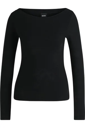 HUGO BOSS Maglione in jacquard elasticizzato con scollatura ampia