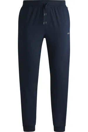 HUGO BOSS Pantaloni della tuta in cotone elasticizzato con logo ricamato