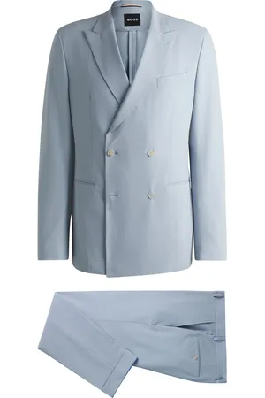 HUGO BOSS Abito doppiopetto in tessuto seersucker elasticizzato
