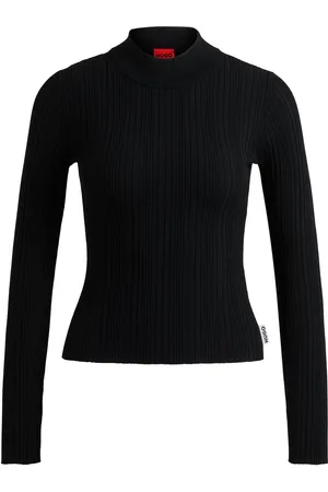 HUGO BOSS Maglione slim fit con lavorazione a coste irregolari