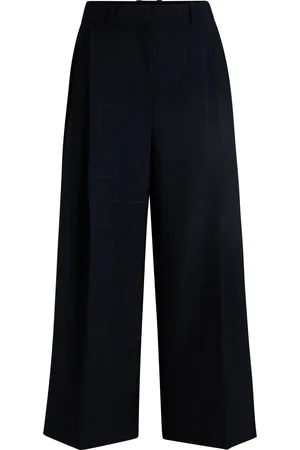 HUGO BOSS Pantaloni in lana italiana, mohair e seta tussah a quadri