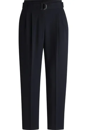 HUGO BOSS Pantaloni regular fit alla caviglia in crêpe antipiega
