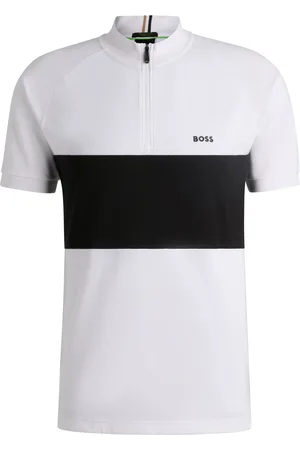 HUGO BOSS Polo sportiva in misto cotone a righe grosse
