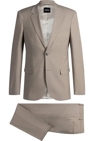 HUGO BOSS Abito slim fit in lana vergine con micromotivo