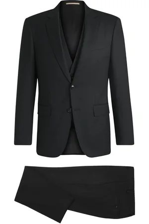 HUGO BOSS Abito tre pezzi slim fit in lana elasticizzata con motivo