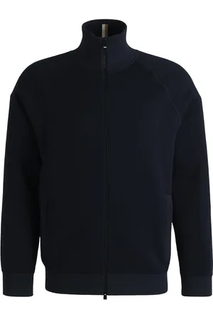 HUGO BOSS Cardigan con zip in cotone e lana vergine