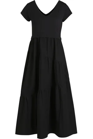 HUGO BOSS Maxi vestito in jersey e popeline di cotone