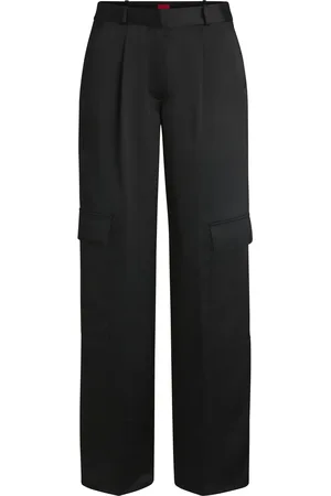 HUGO BOSS Pantaloni cargo relaxed fit in satin