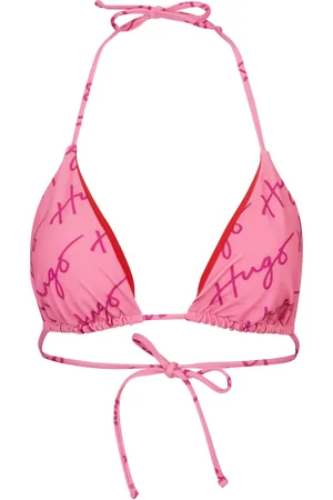 HUGO BOSS Bikini a triangolo ad asciugatura rapida con loghi scritti a mano