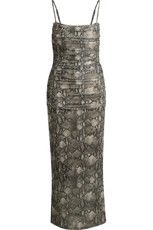HUGO BOSS Vestito con corpino stile corsetto e strato superiore in mesh arricciato