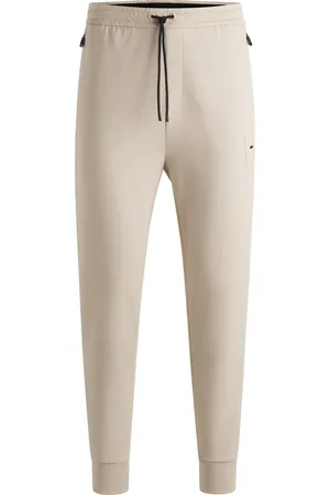 HUGO BOSS Pantaloni della tuta in misto cotone elasticizzato con toppa con logo