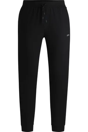 HUGO BOSS Pantaloni della tuta in cotone elasticizzato con logo ricamato