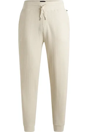 HUGO BOSS Pantaloni della tuta in misto cotone con logo ricamato