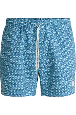 HUGO BOSS Boxer da mare con stampa all-over e coulisse
