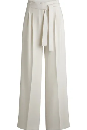 HUGO BOSS Pantaloni relaxed fit in crêpe giapponese antipiega