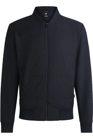 HUGO BOSS Felpa in misto cotone con zip e parte anteriore imbottita