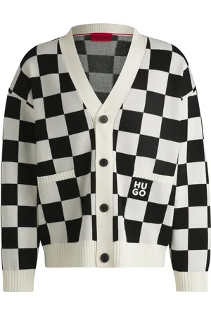 HUGO BOSS Cardigan oversize con motivo a quadri