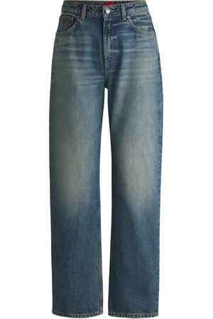 HUGO BOSS Jeans relaxed fit in denim con effetti sfumati
