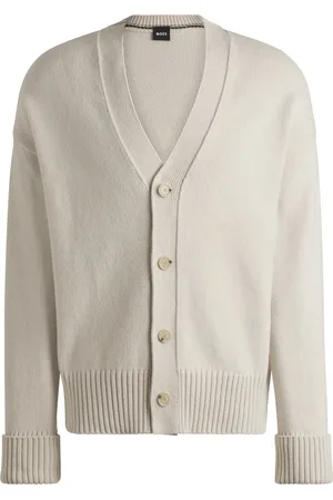 HUGO BOSS Cardigan relaxed fit con bottoni sulla parte anteriore e polsini a coste